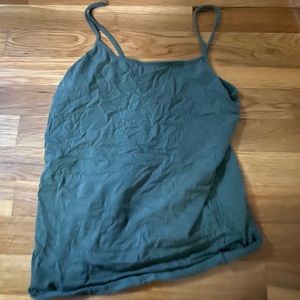 green tank top